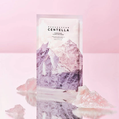 SKIN1004 Madagascar Centella Poremizing Clarifying Mask sachet with crystals pore refining clarifying sheet mask concept