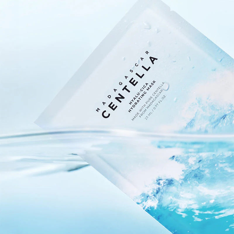 SKIN1004 Madagascar Centella Hyalu-Cica Hydrating Mask sachet minimal blue aesthetic Korean sheet mask product