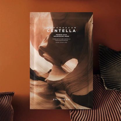 SKIN1004 Madagascar Centella Probio-Cica Nourishing Mask sachet flat lay Korean nourishing sheet mask product