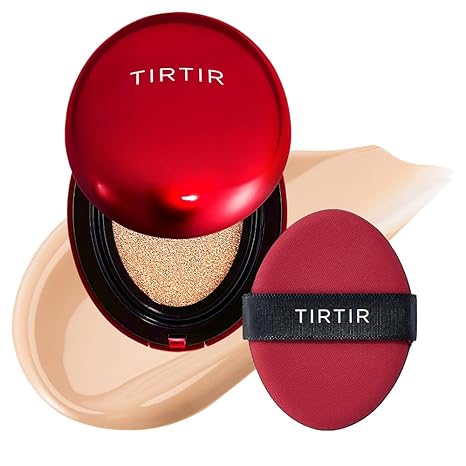 TIRTIR Mask Fit Red Cushion 21N Ivory cushion foundation compact with puff and foundation swatch