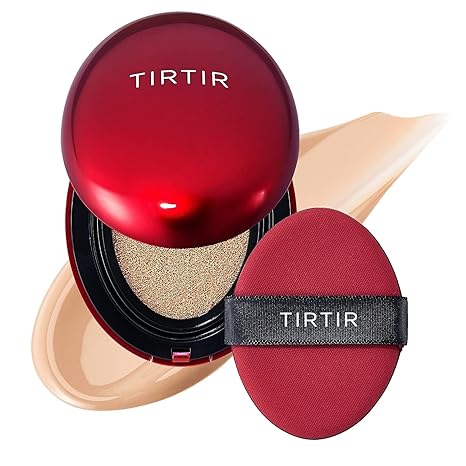 TIRTIR Mask Fit Red Cushion 23N Sand cushion foundation compact with puff and foundation swatch