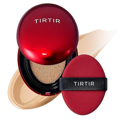 TIRTIR Mask Fit Red Cushion 27N Camel cushion foundation compact with puff and foundation swatch