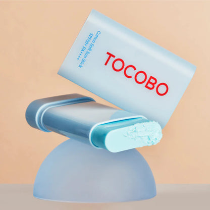 TOCOBO Cotton Soft Sun Stick SPF50+ PA++++ sunscreen stick with cap open smooth balm texture portable UV protection