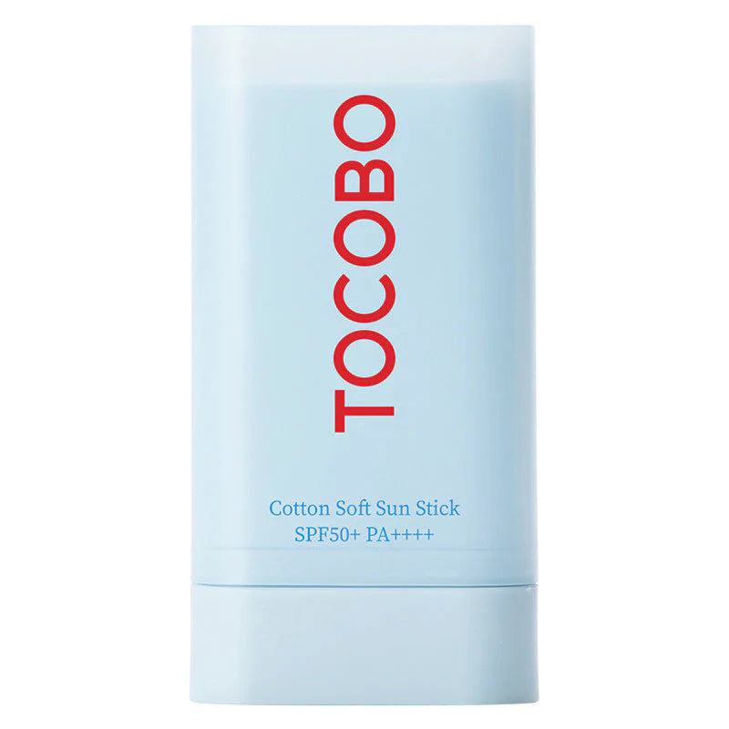 TOCOBO Cotton Soft Sun Stick SPF50+ PA++++ blue stick sunscreen packaging matte finish Korean sun protection product