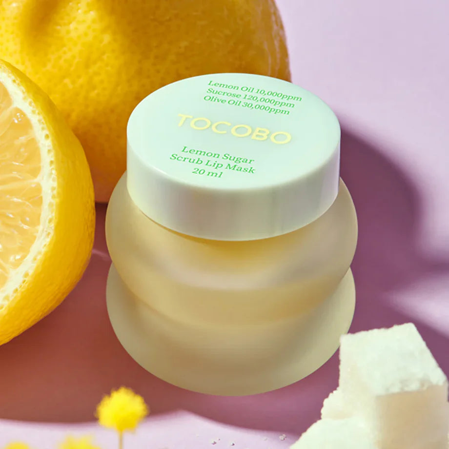 Korean lip scrub TOCOBO lemon sugar for dry and chapped lips