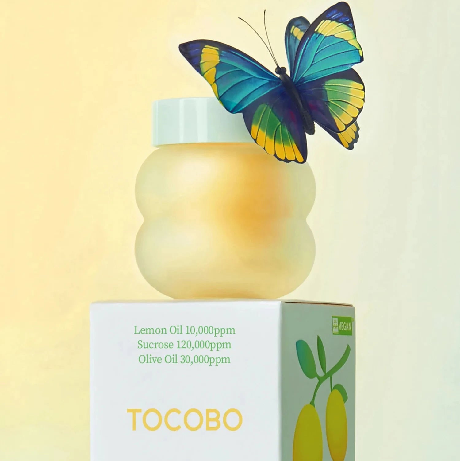 TOCOBO Lemon Sugar Scrub Lip Mask jar front view for lip exfoliation