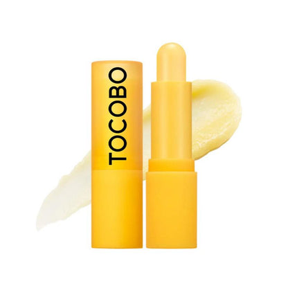 TOCOBO vitamin lip balm with yellow packaging product display