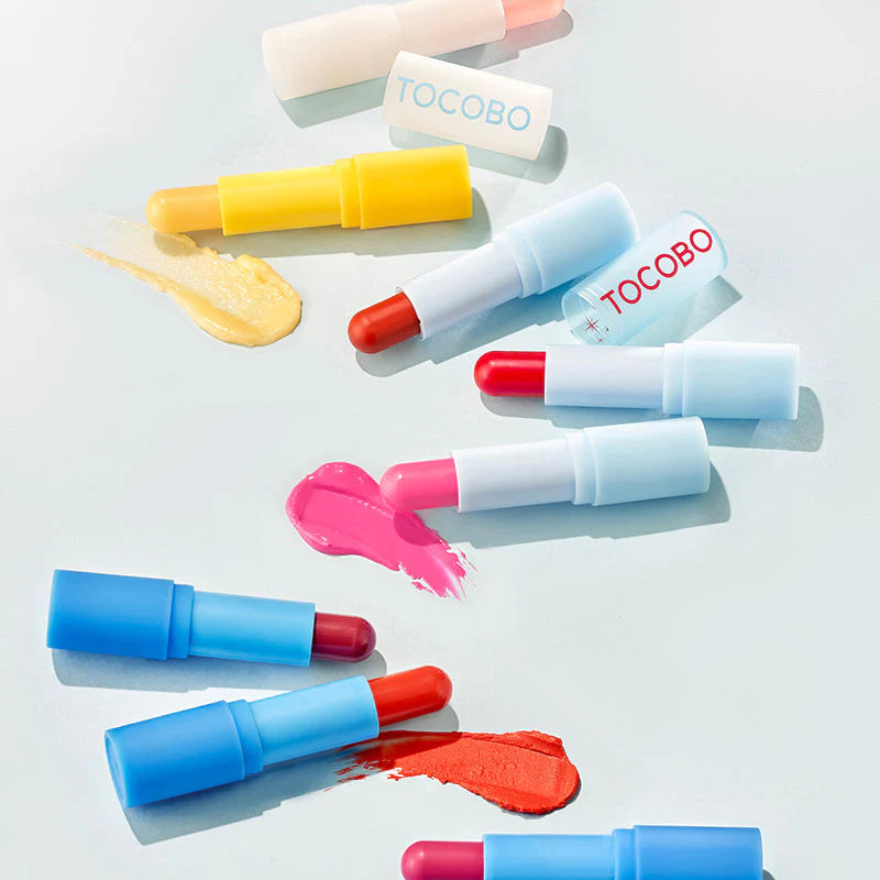 TOCOBO lip balm collection with colorful tubes product display