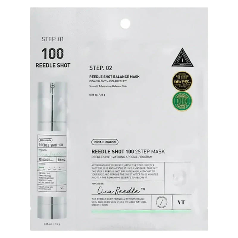 VT Cosmetics Reedle Shot 100 2 Step Mask dual step sheet mask set