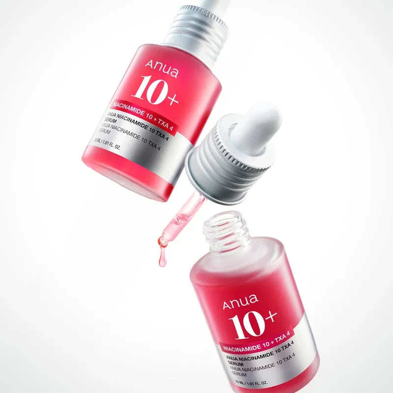 ANUA Niacinamide 10 TXA 4 Serum duo bottles with dropper for targeted skincare routine