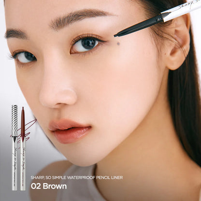 CLIO Sharp So Simple Waterproof Pencil Liner applied on eyes for defined and precise eyeliner look