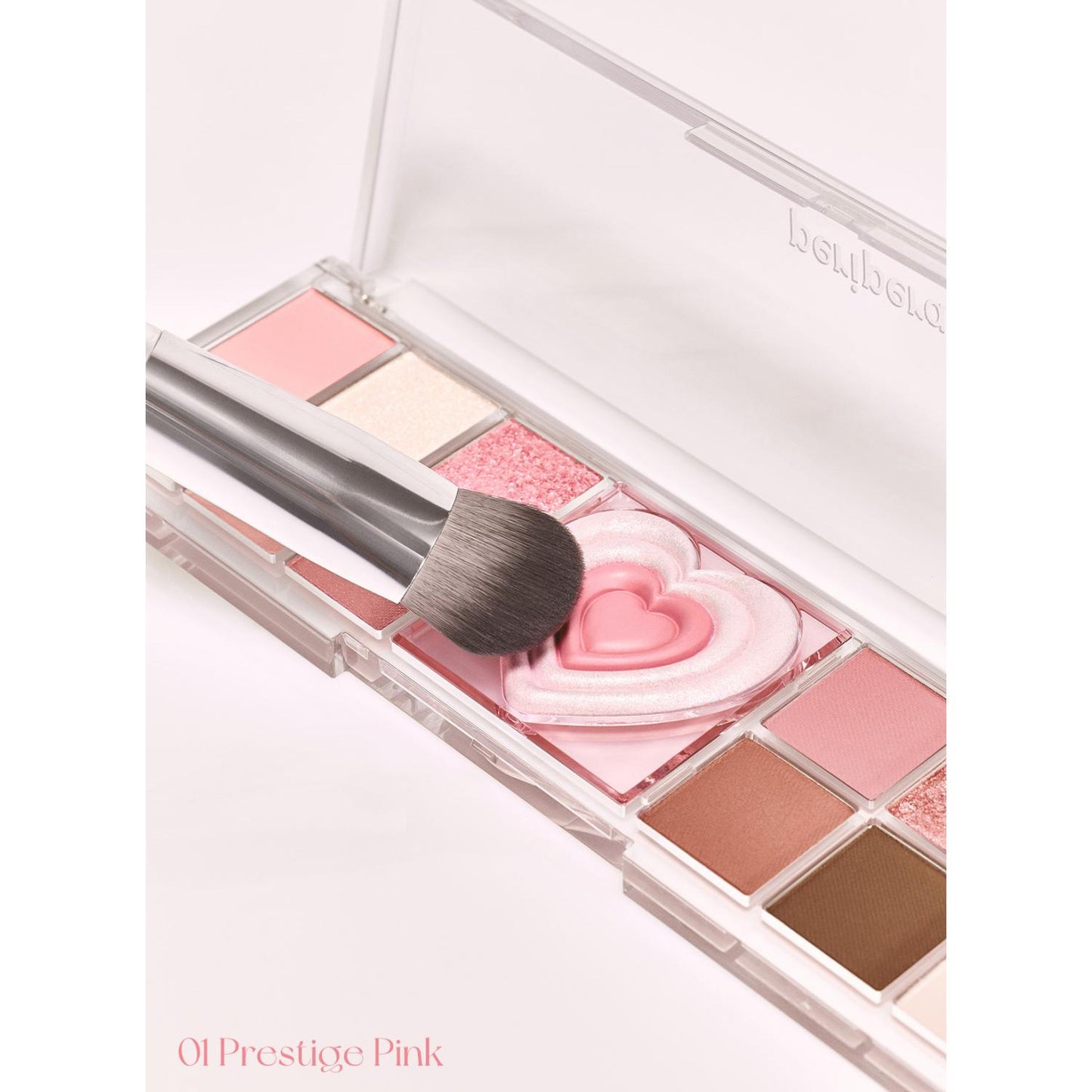 peripera All Take Mood Like Palette Peritage Collection displayed with brush and heart design detail