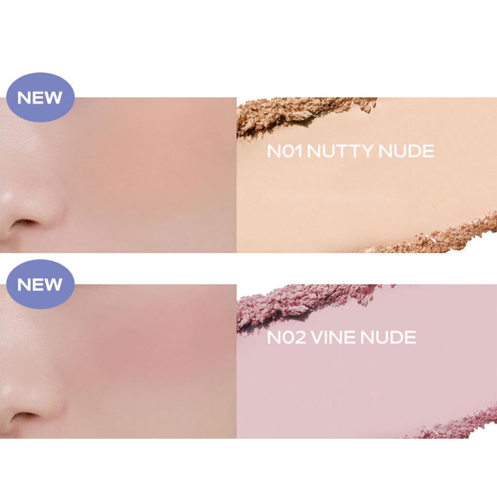 rom&nd Better Than Cheek Nude shade comparison showing different blush tones