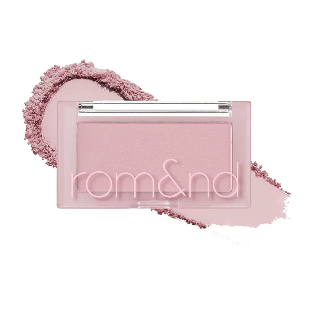 rom&nd Better Than Cheek Nude blush in pink tone compact on clean background